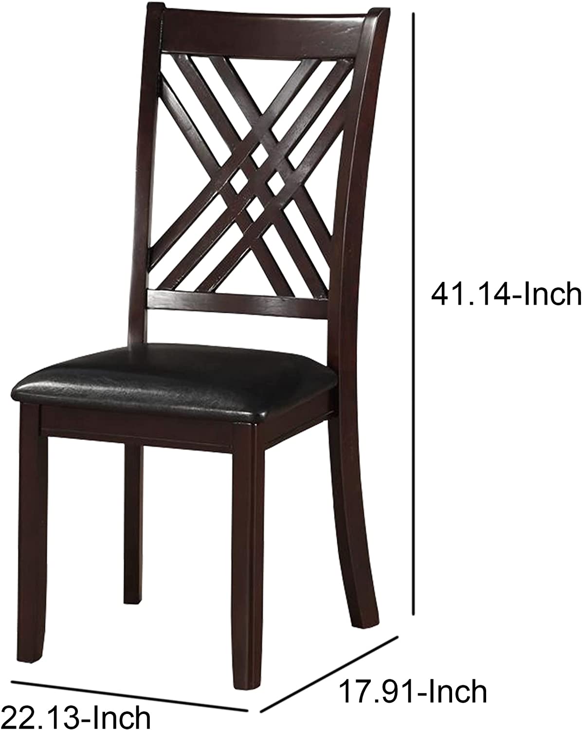 Acme Furniture Side Chair, Black PU &amp; Espresso