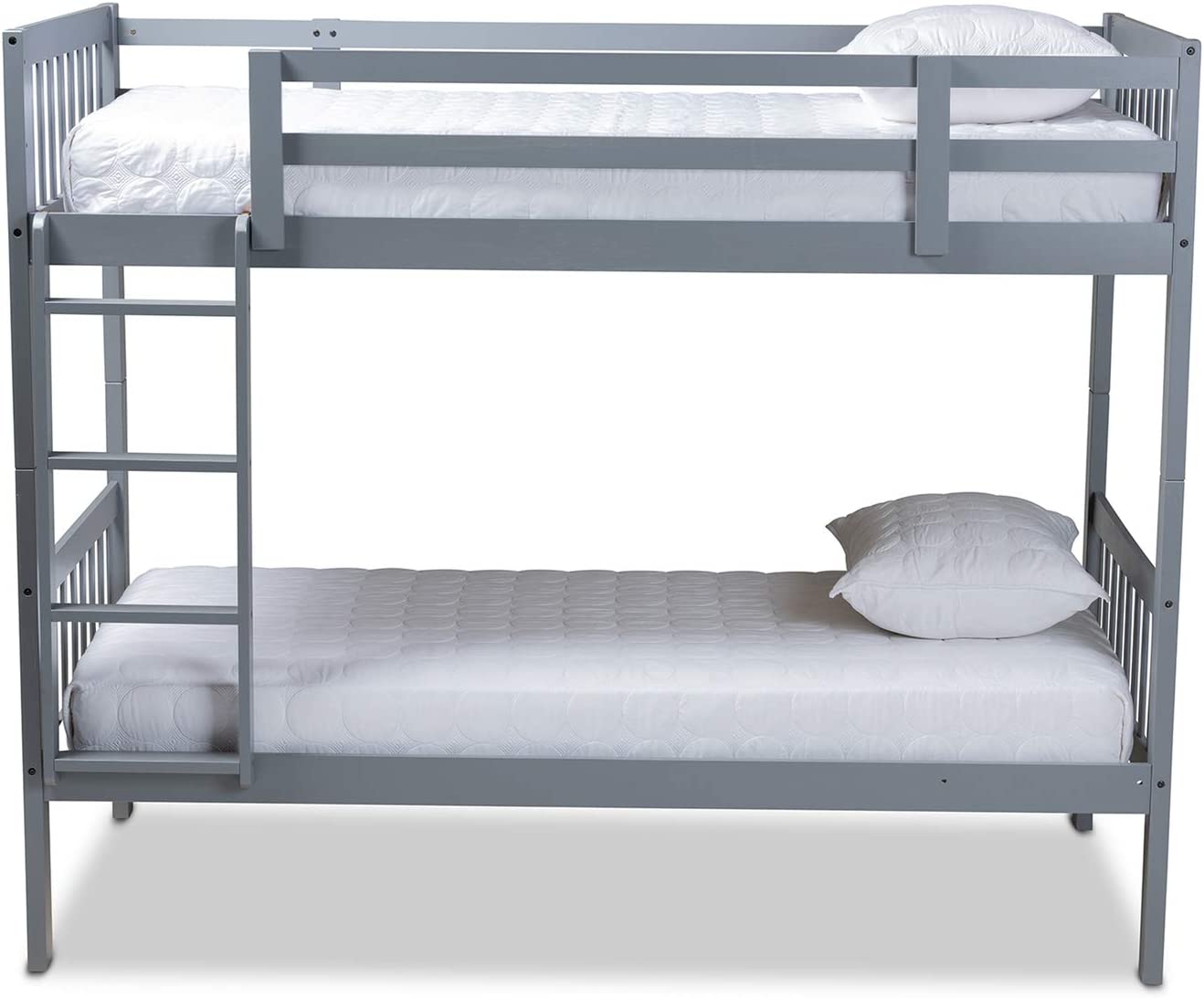 Baxton Studio Jude Modern and Contemporary Grey Finished Wood Twin Size Bunk Bed