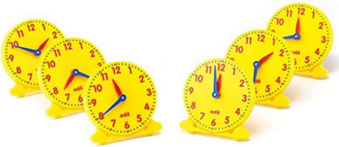 Didax Educational Resources, 5&#34;, 12 Hour Student Clock, Set of 6, Multi