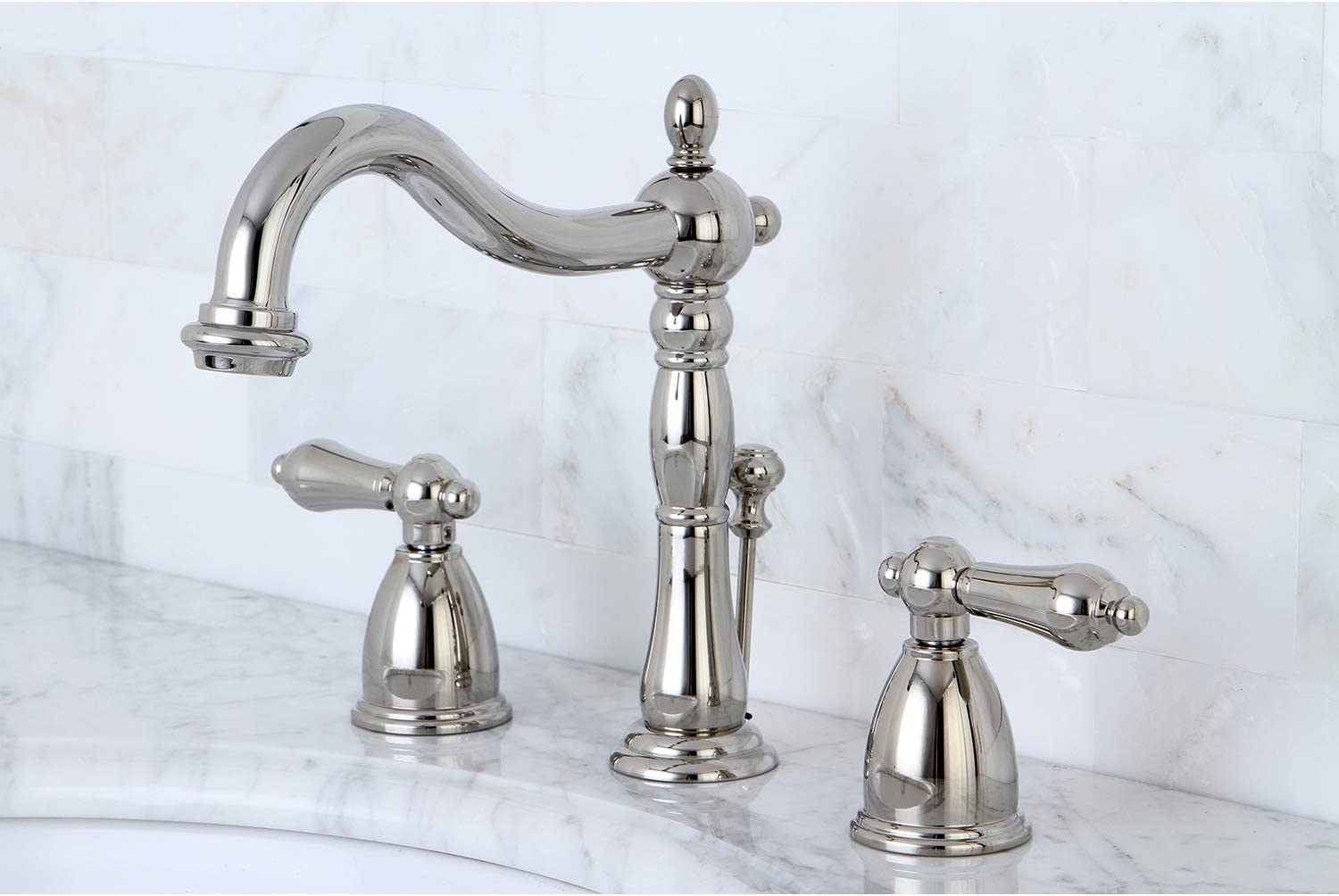 Kingston Brass KB1971AL Heritage Widespread Lavatory Faucet, Polished Chrome