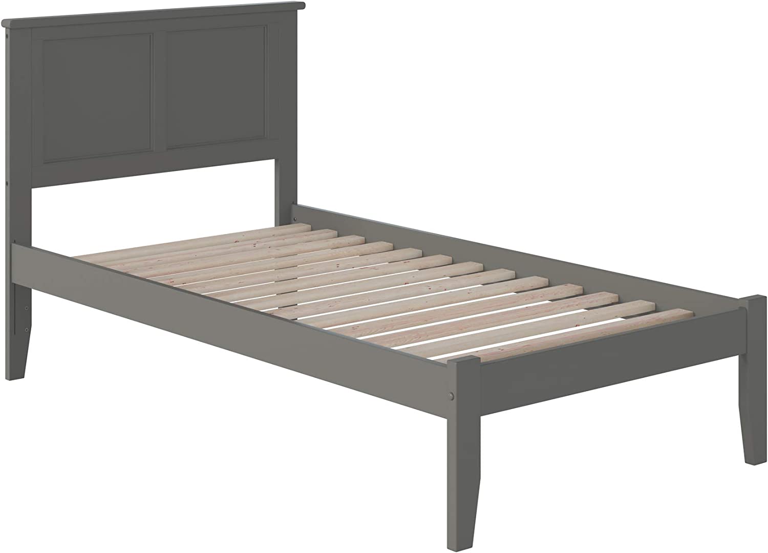 AFI AR8621009 Madison Platform Bed with Open Foot Board, Twin, Grey