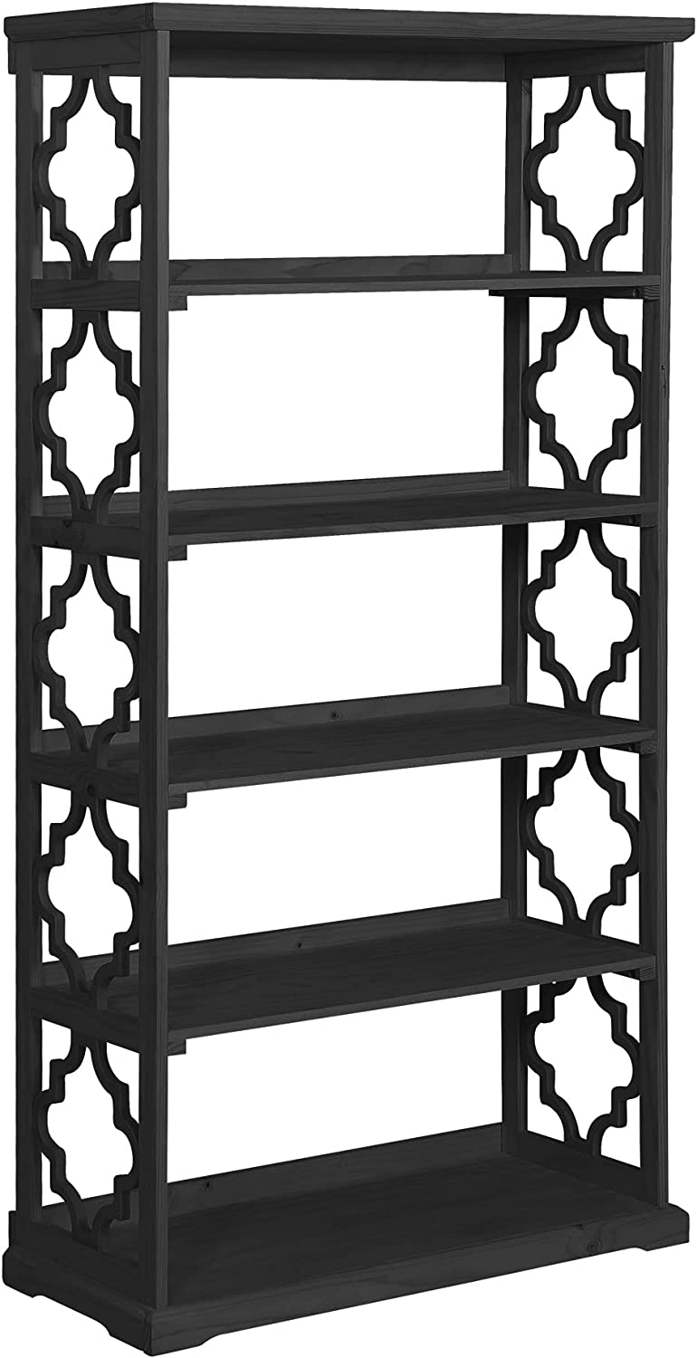 Powell Furniture Turner Bookcase, Black, 36.5&#34; x 15.8&#34; x 72&#34;