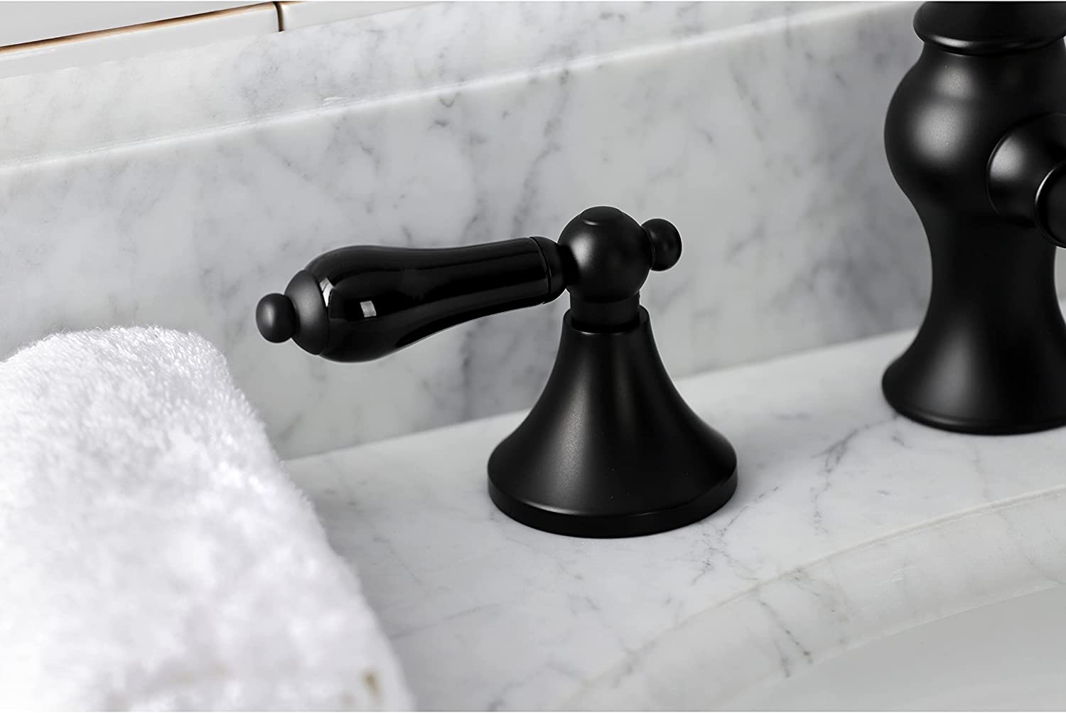 Kingston Brass KC7060PKL Duchess Widespread Bathroom Faucet, Matte Black