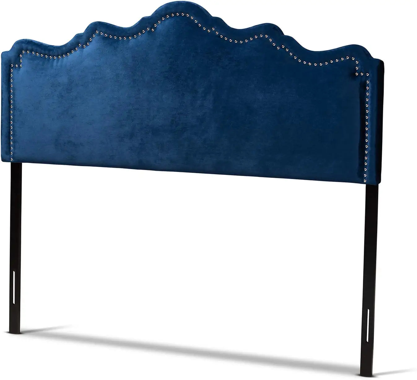 Baxton Studio Nadeen Modern and Contemporary Navy Blue Velvet Fabric Upholstered Queen Size Headboard