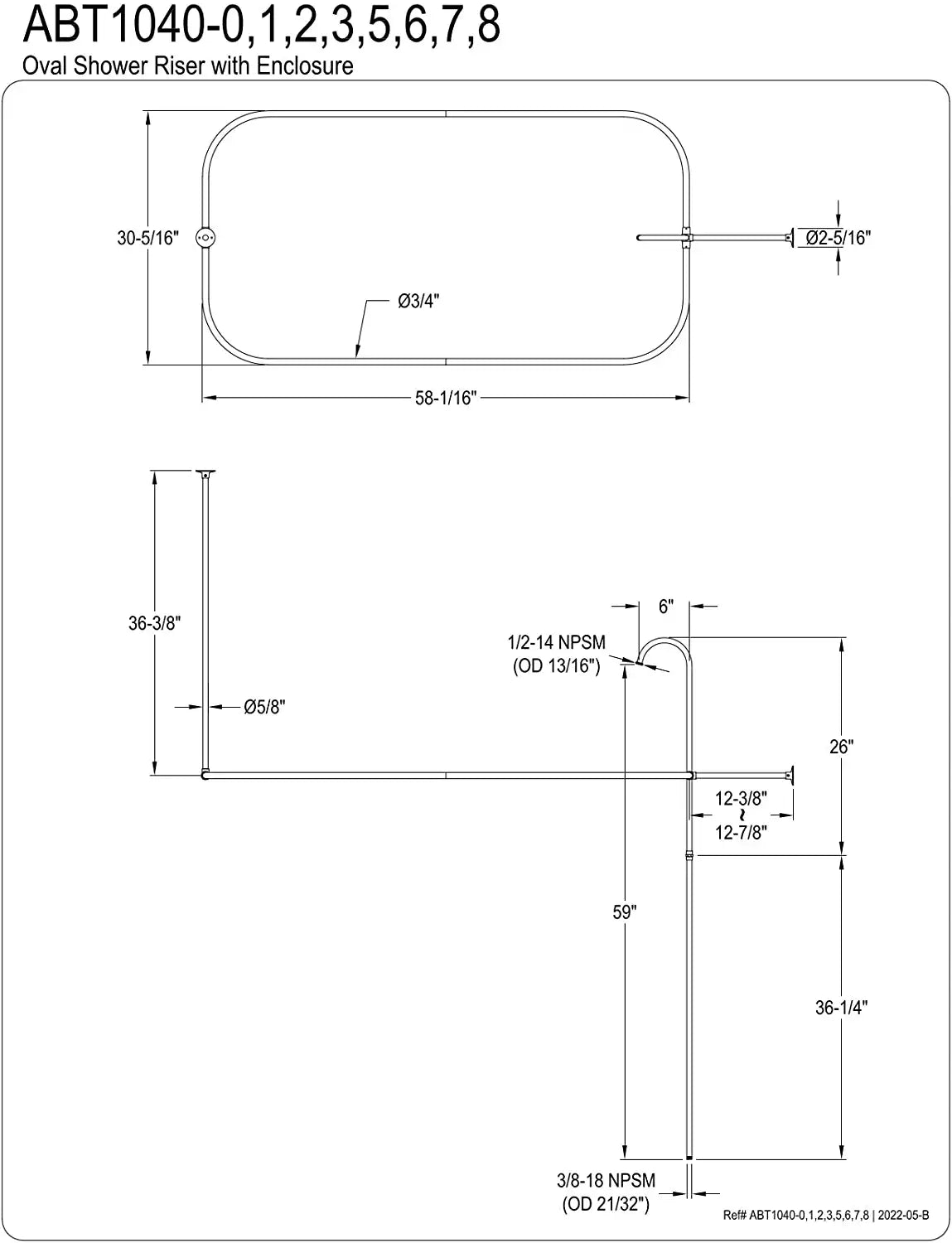 Kingston Brass ABT1040-7 Vintage Shower Riser, Brushed Brass