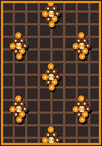 Joy Carpets Games People Play Nine Ball Gaming Area Rugs, 46-Inch by 64-Inch by 0.36-Inch, Brown