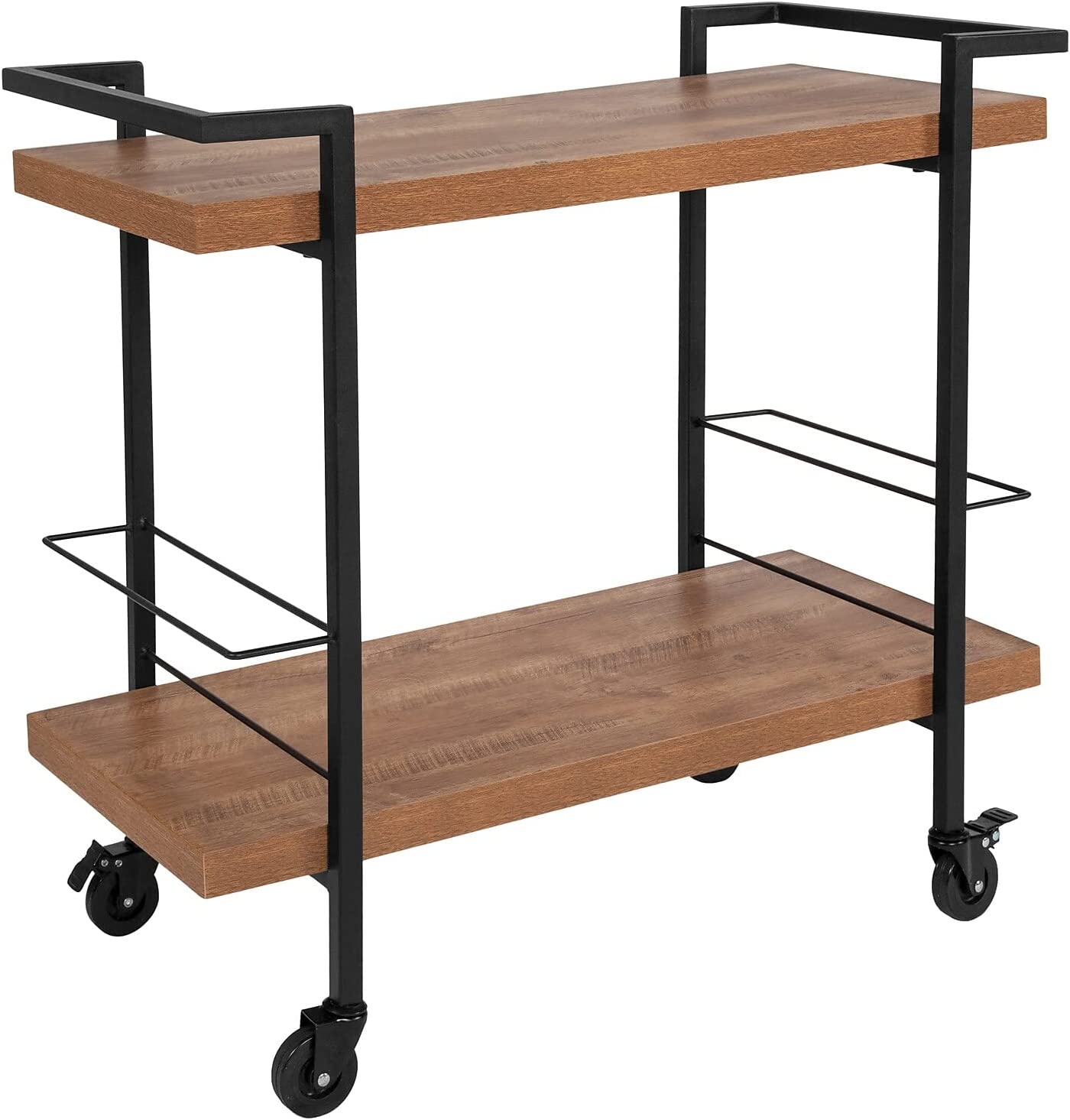 Flash Furniture Rustic Wood Kitchen Bar Cart