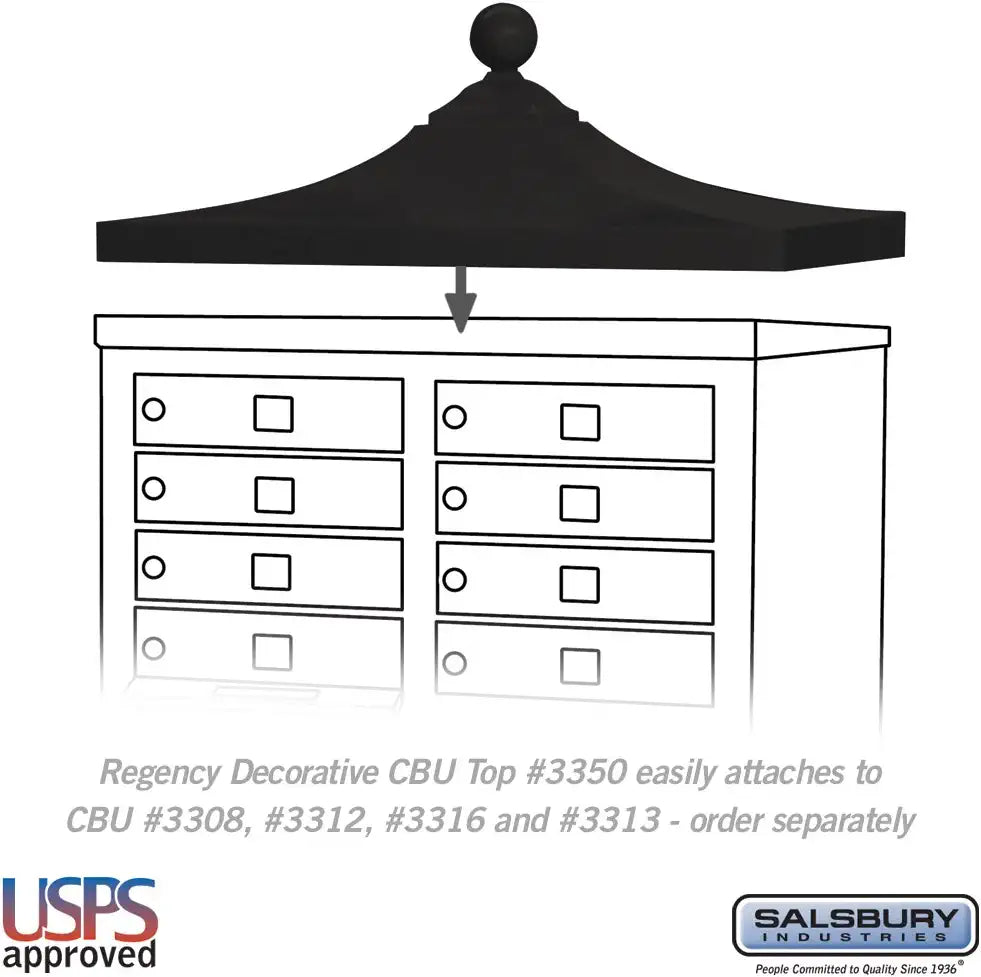 Salsbury Industries 3350BLK Regency Decorative CBU Top, Black