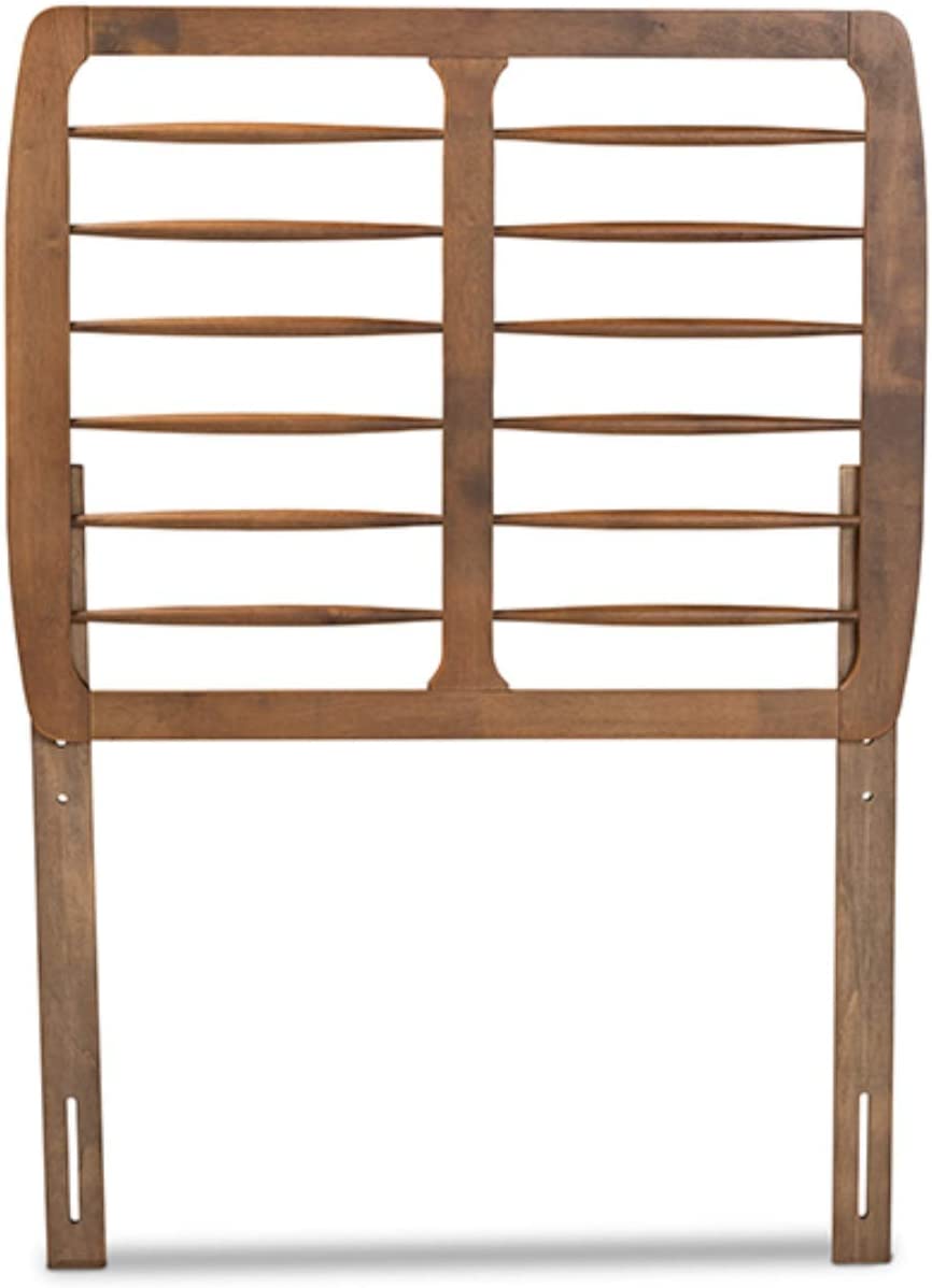 Baxton Studio Carolyn Mid-Century Modern Ash Walnut Finished Wood Twin Size Headboard