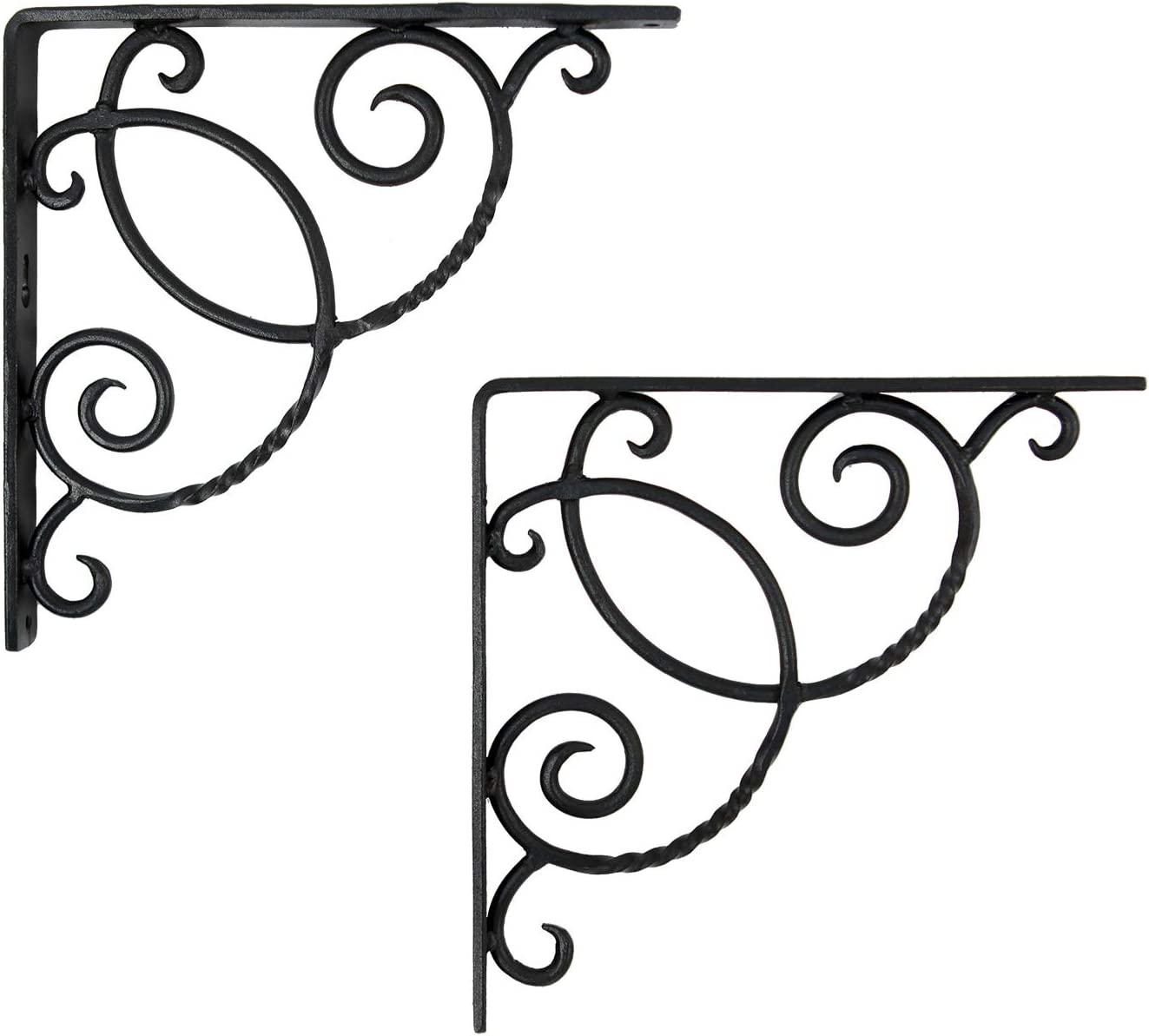 Achla Designs Wrought Iron Decorative Scroll Shelf Brackets, Pair