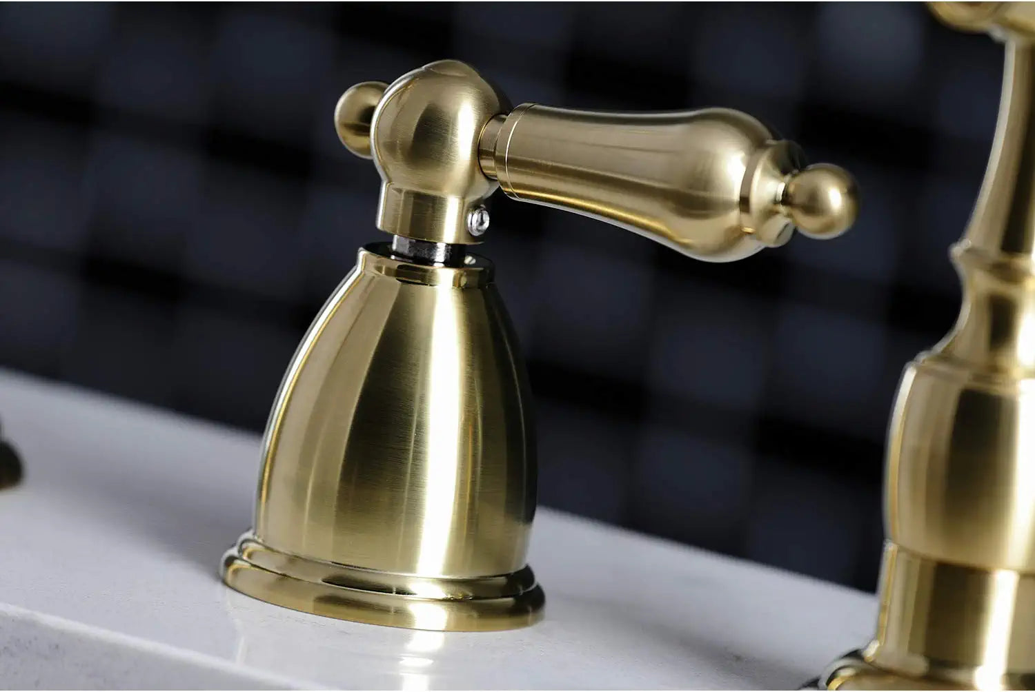 Kingston Brass KB1797ALBS 8-Inch Widespread Kitchen Faucet with Brass Sprayer, Brushed Brass