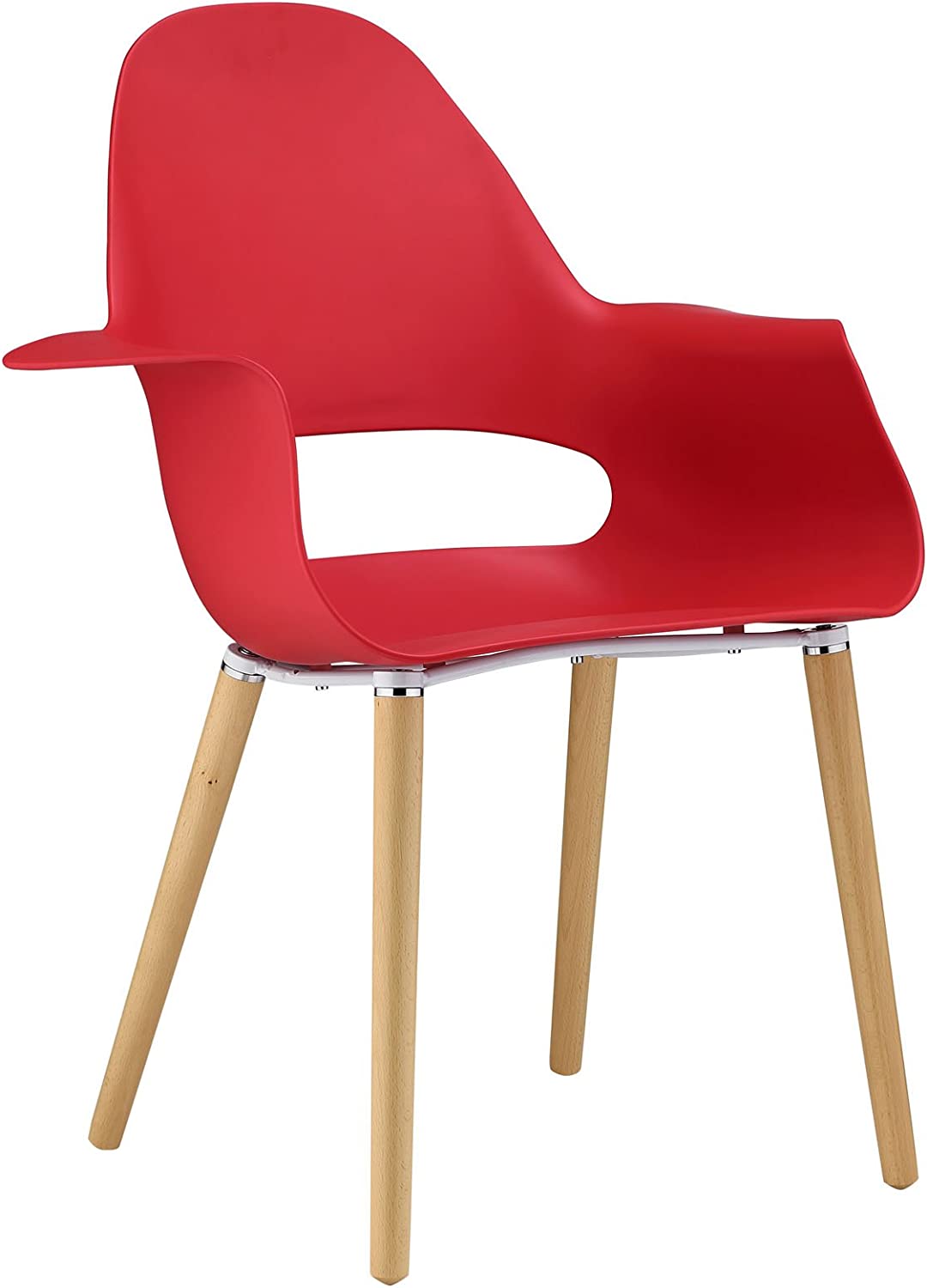 Modway Soar Contemporary Modern Dining Armchair in Red