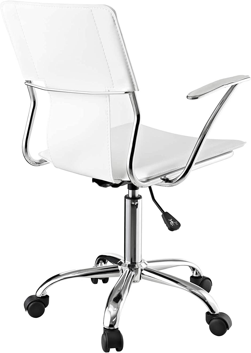 Modway Studio Faux Leather Swivel Task Office Chair in White