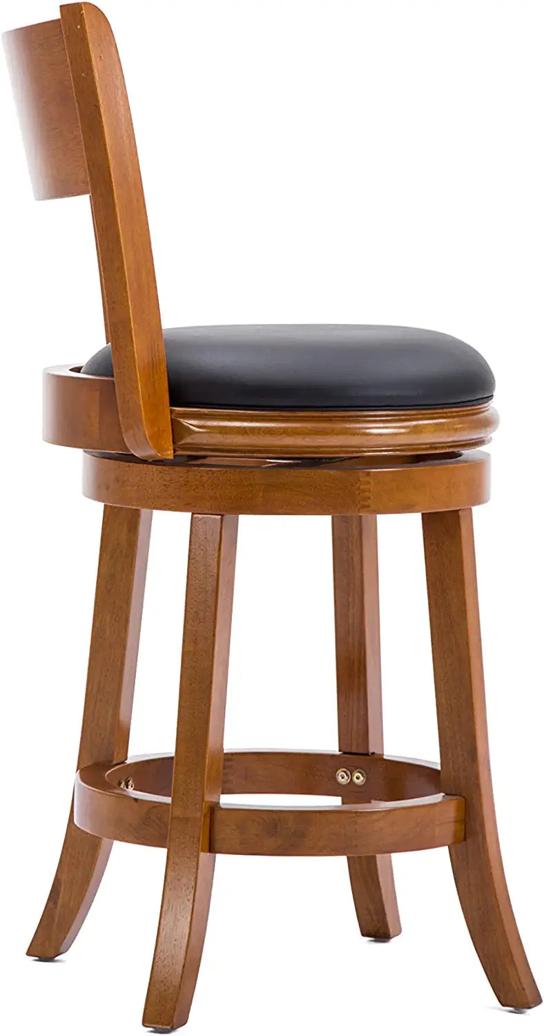 Boraam Palmetto Counter Height Swivel Stool, 24-Inch, Fruitwood