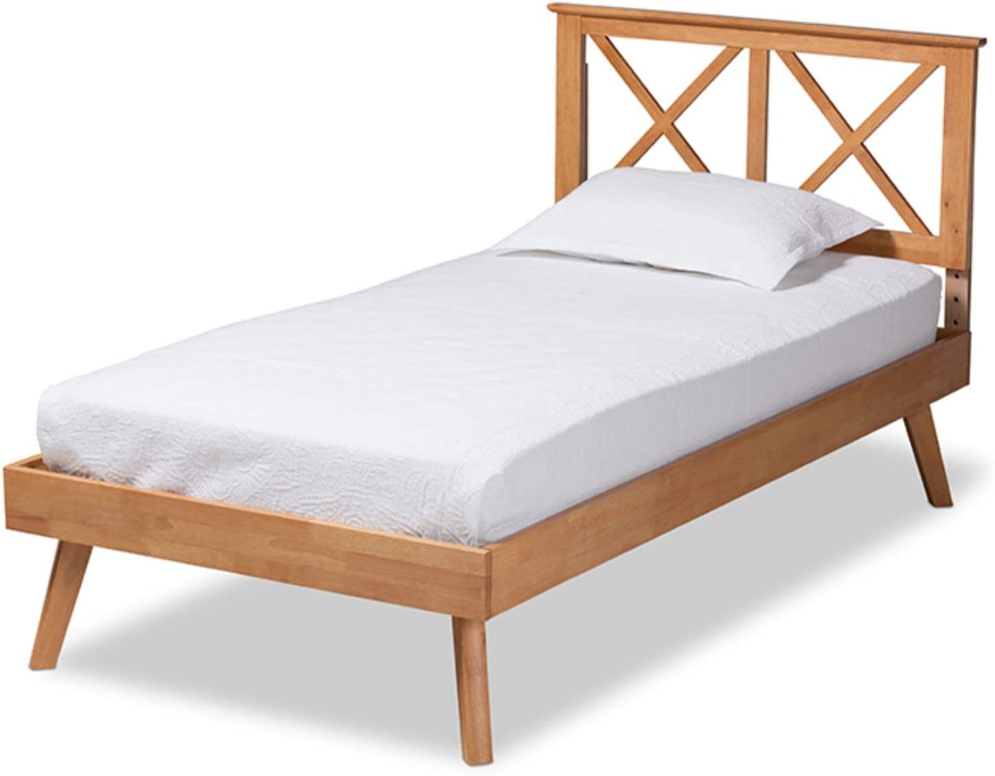 Baxton Studio Galvin Modern and Contemporary Brown Finished Wood Twin Size Platform Bed