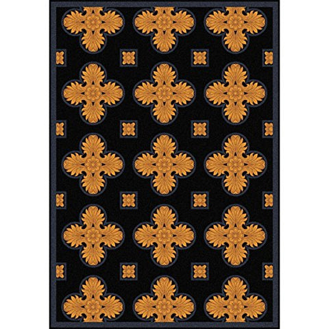 Joy Carpets Any Day Matinee Tivoli Theater Area Rugs, 92-Inch by 129-Inch by 0.36-Inch, Black