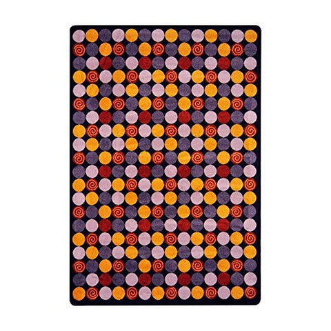 Joy Carpets Kid Essentials Roundabout Teen Area Rugs, 46-Inch by 64-Inch by 0.36-Inch, Plum