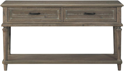 Karren 54 in. Driftwood Light Brown Rectangular Wood Console Table with Drawer