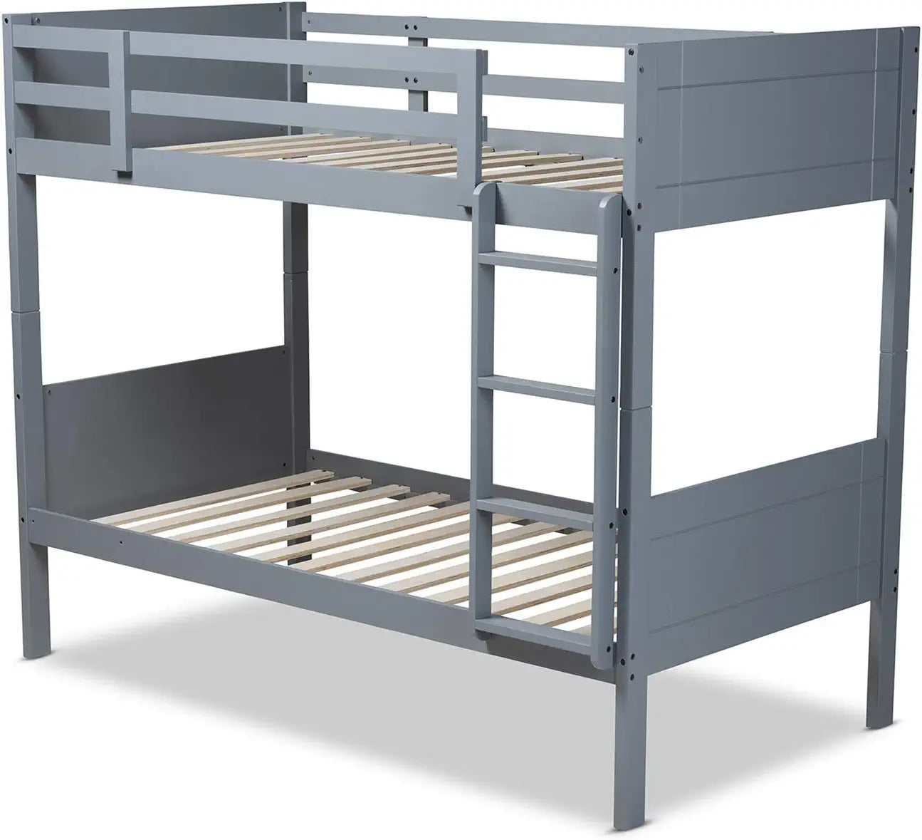 Baxton Studio Elsie Modern and Contemporary Grey Finished Wood Twin Size Bunk Bed