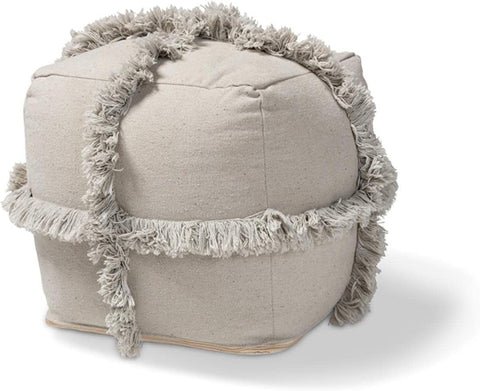 Baxton Studio Alfro Gray Moroccan Inspired Pouf Ottoman