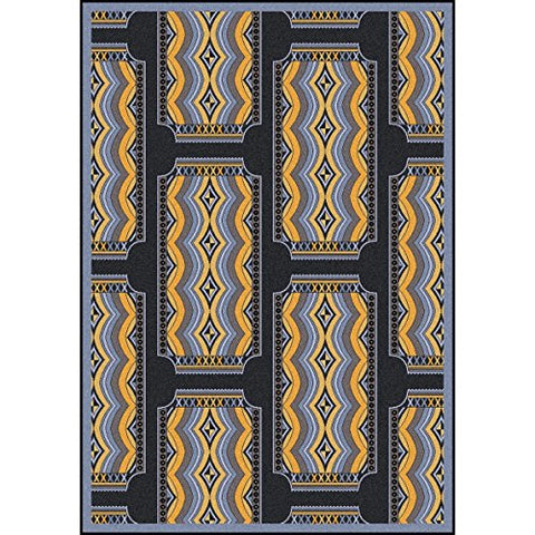 Joy Carpets Any Day Matinee Deco Ticket Theater Area Rugs, 64-Inch by 92-Inch by 0.36-Inch, Charcoal