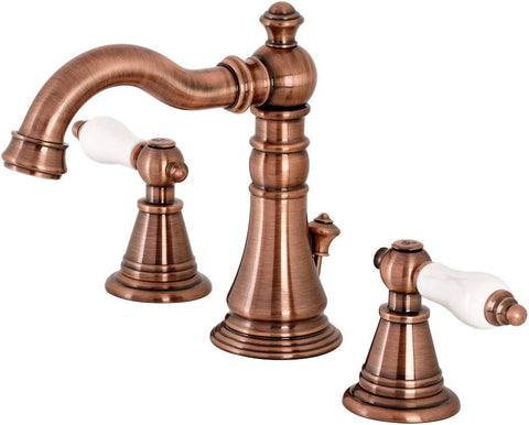 Kingston Brass FSC197PLAC English Classic Widespread Bathroom Faucet, Antique Copper
