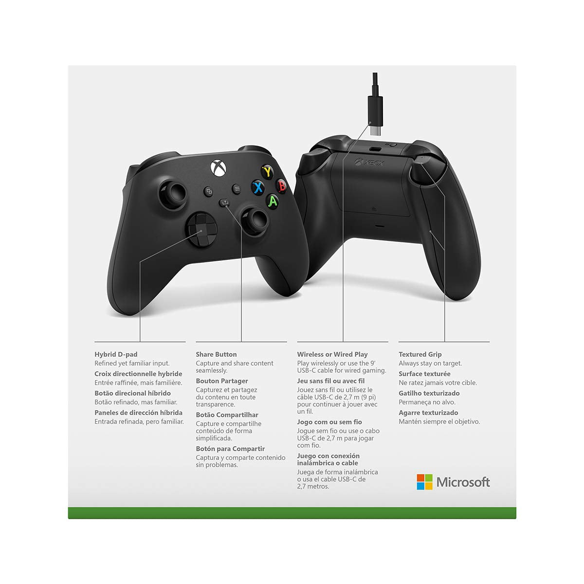 Xbox Core Wireless Controller + USB-C Cable √É¬¢√¢‚Äö¬¨√¢‚Ç¨≈ì Carbon Black