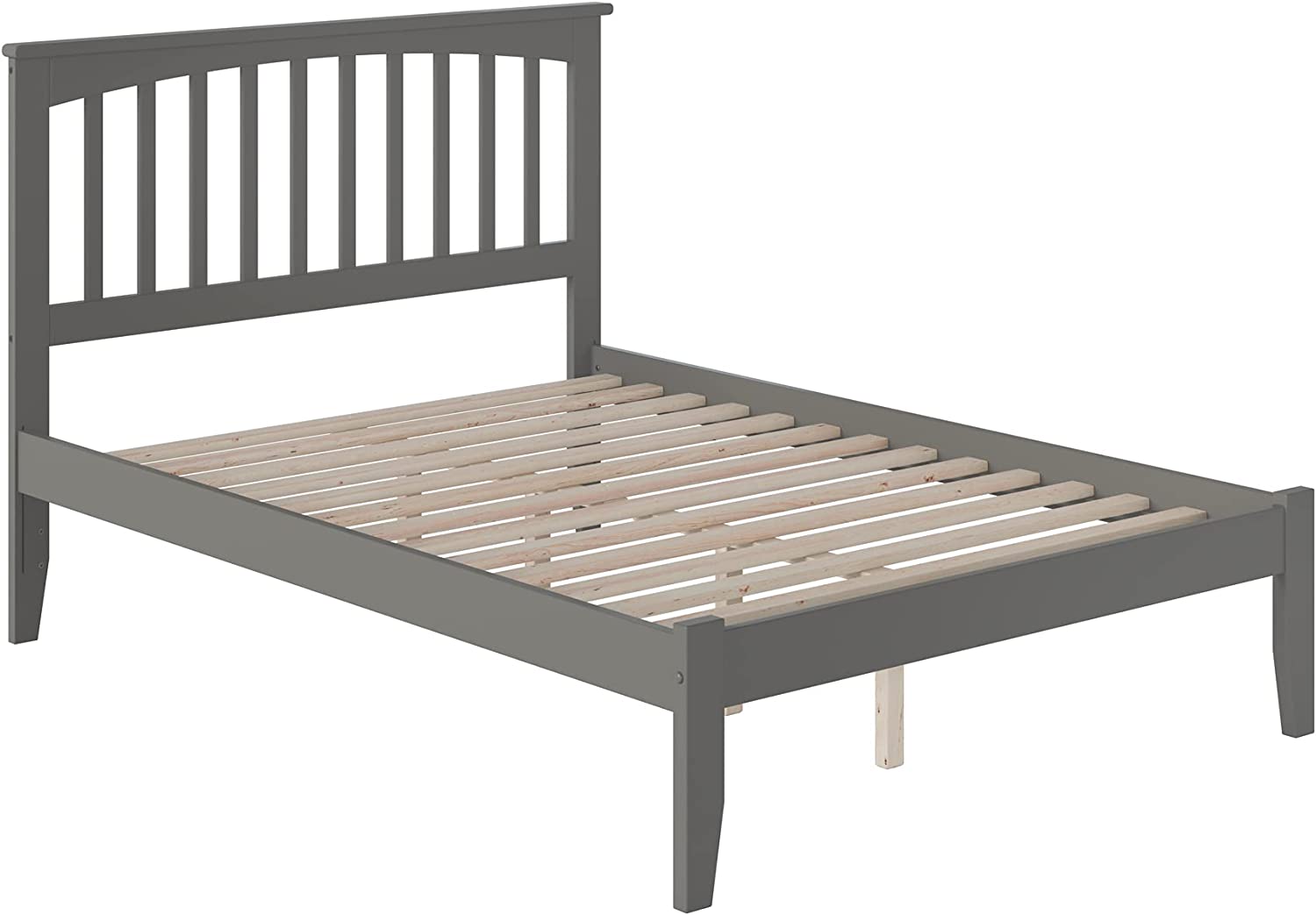 AFI Mission Platform Bed with Open Footboard and Turbo Charger, Full, Grey