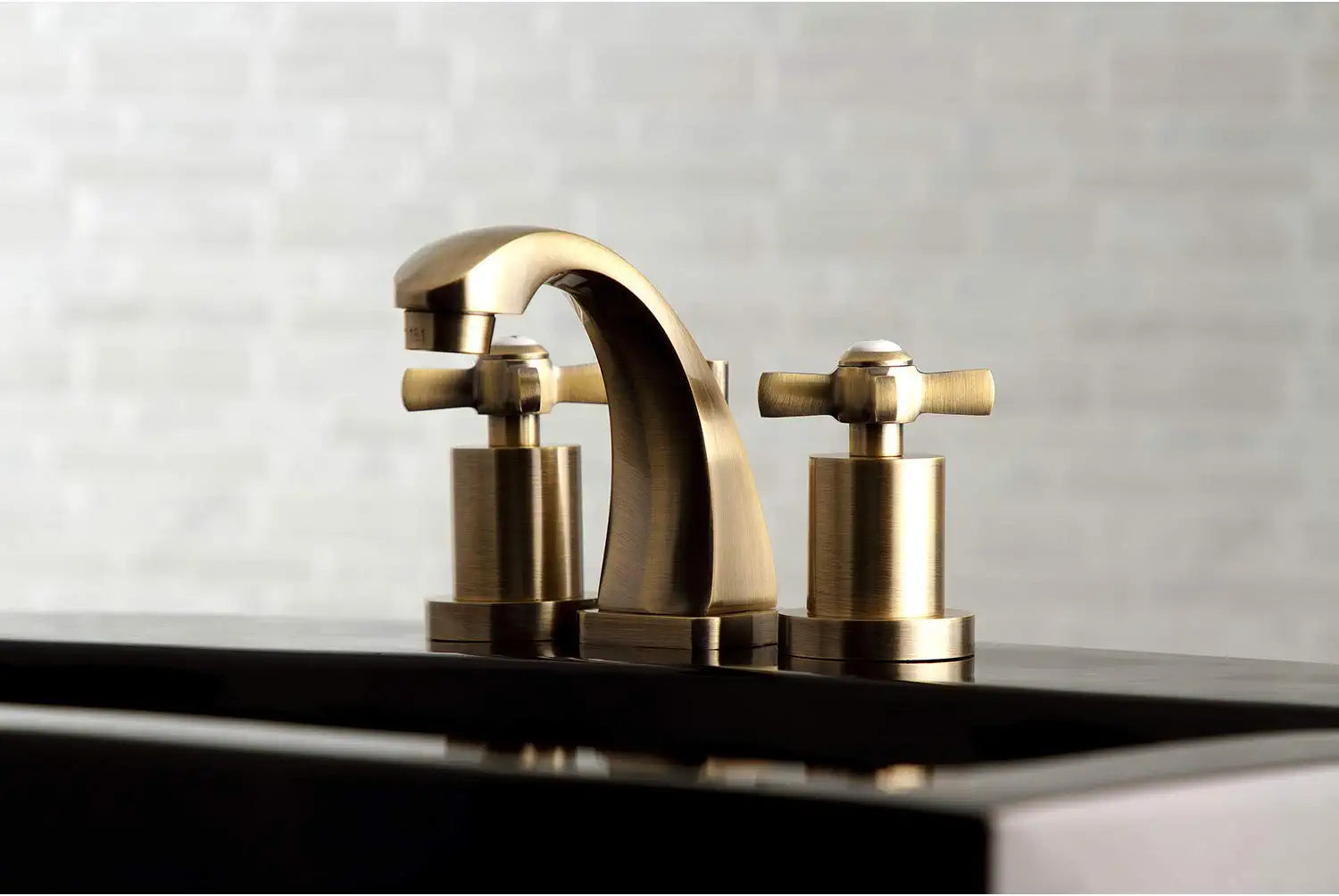 Kingston Brass KS4943ZX Millennium 8&#34; Widespread Bathroom Faucet, Antique Brass