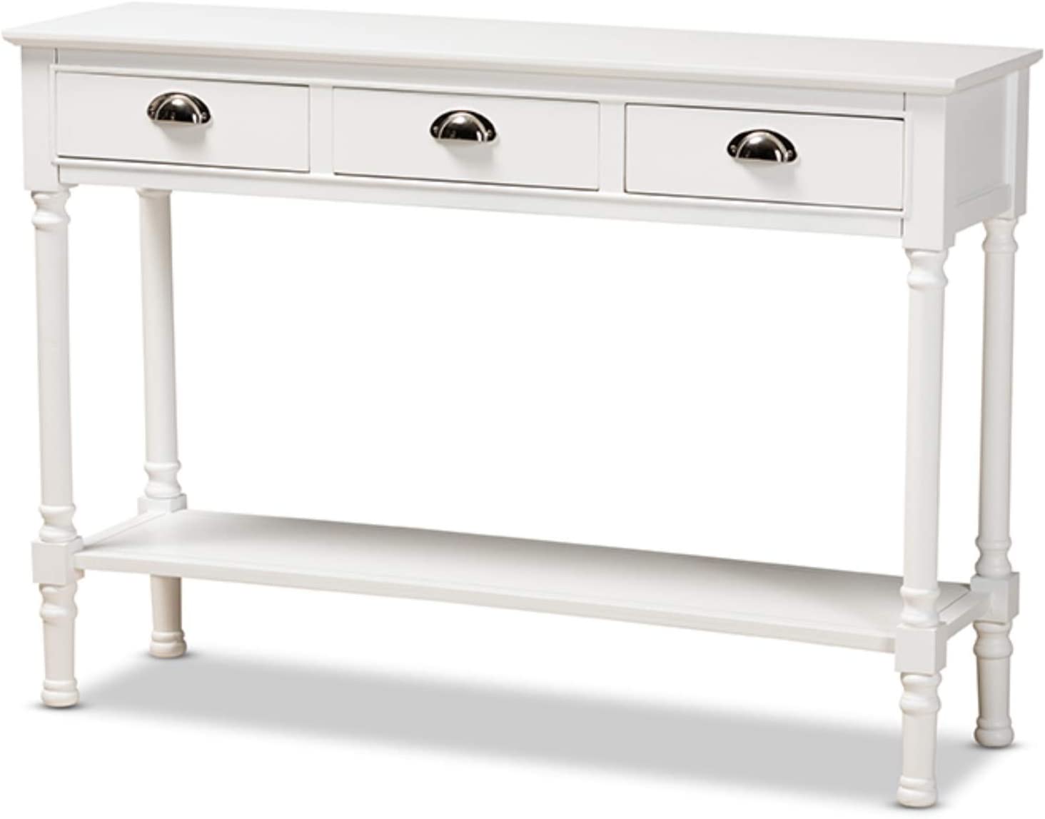 Baxton Studio Garvey French Provincial White Finished Wood 3-Drawer Entryway Console Table