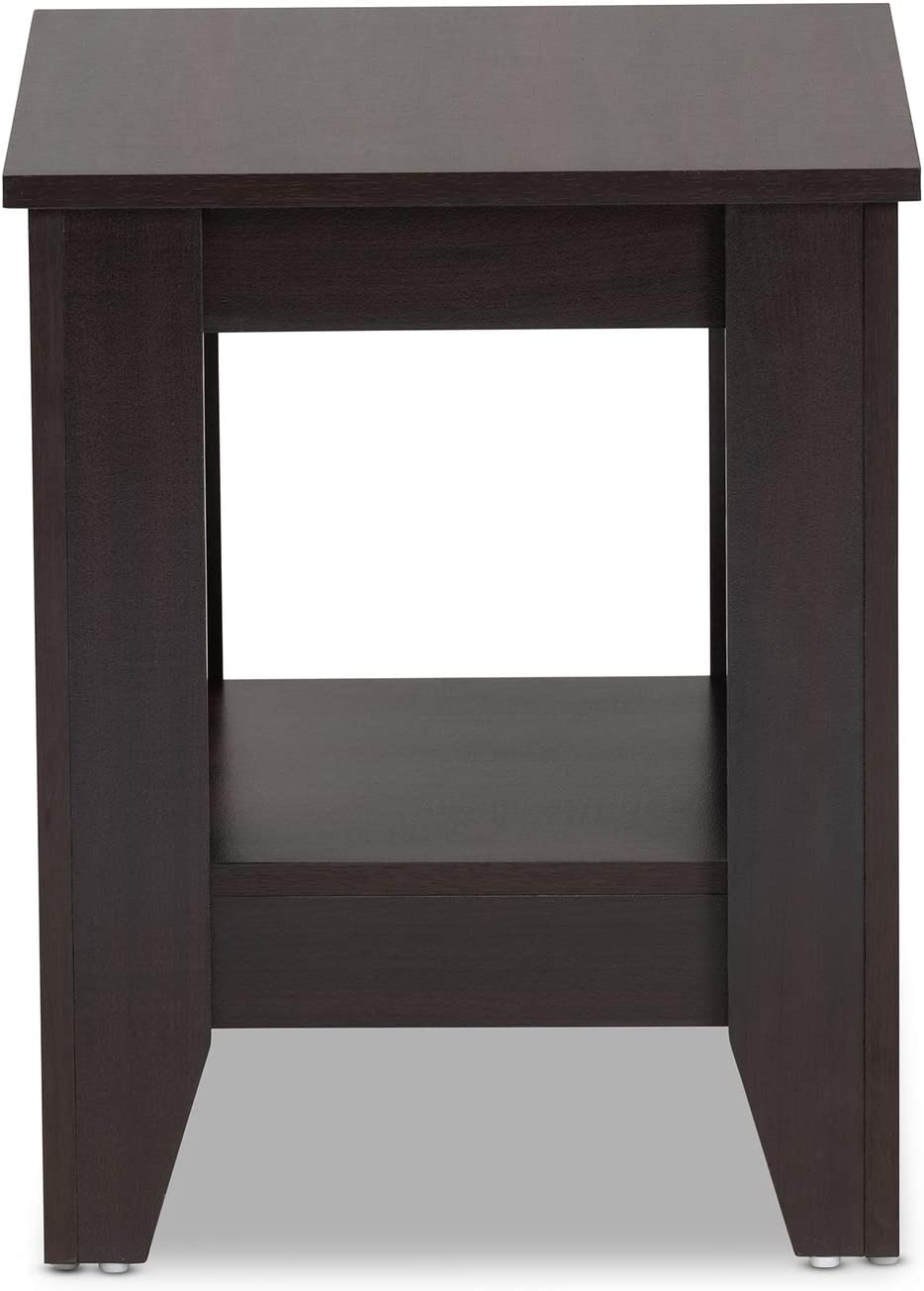 Baxton Studio Audra Modern and Contemporary Dark Brown Finished Wood End Table