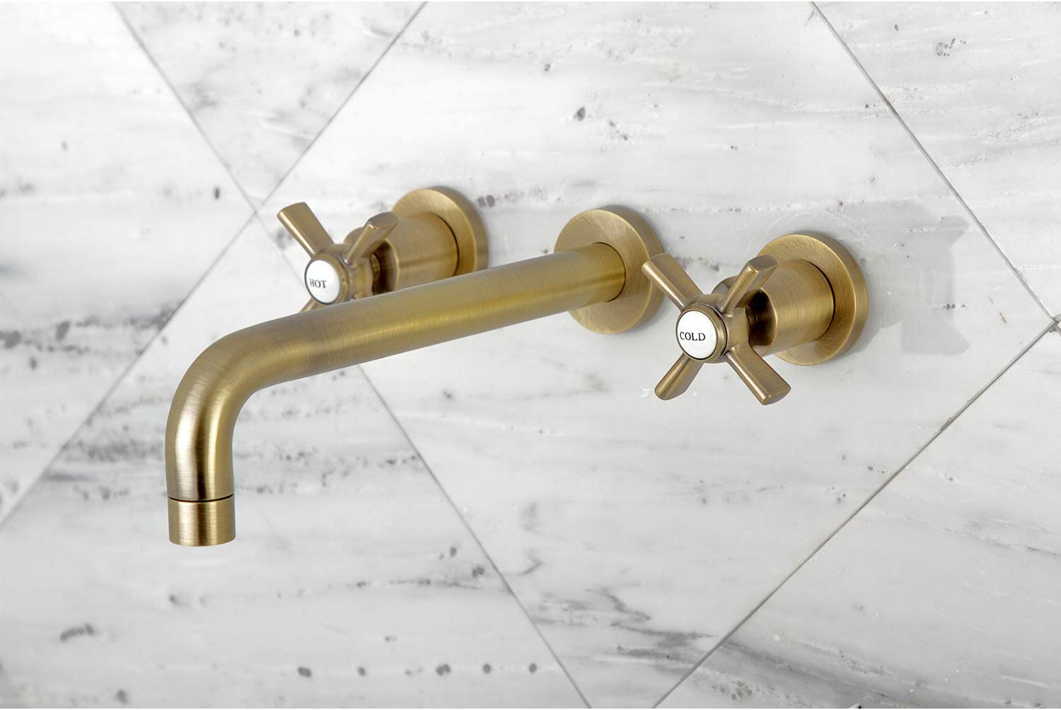 Kingston Brass KS8023ZX Millennium 2-Handle Wall Mount Roman Tub Faucet, Antique Brass