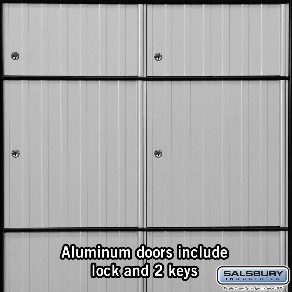 Salsbury Industries 2206 Aluminum Mailbox, 6 Doors, Standard System, Aluminum with Black Trim