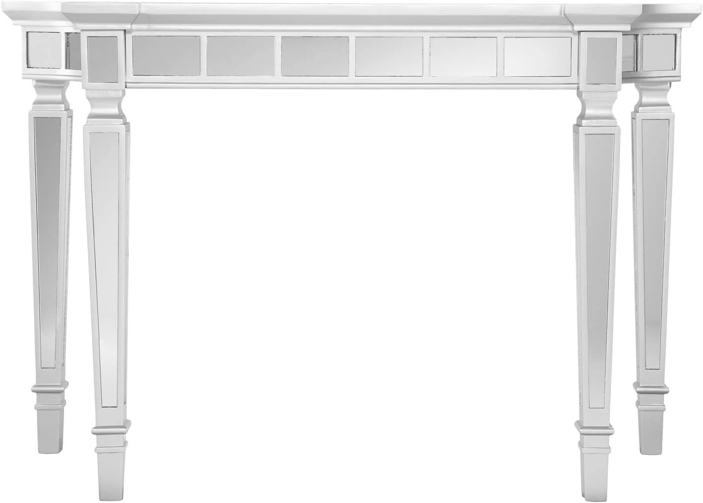 SEI Furniture Glenview Mirrored Matte Silver Trim Console Table