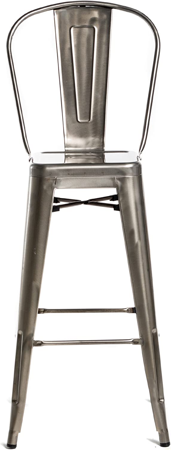 Commercial Seating Products Oscar Bar Stool Chairs, Gun Metal