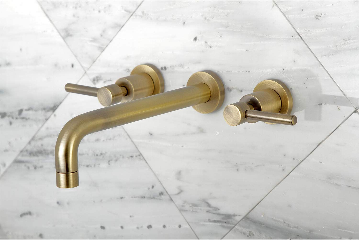 Kingston Brass KS8023DL Concord 2-Handle Wall Mount Roman Tub Faucet, Antique Brass