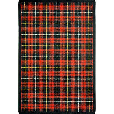 Joy Carpets Kaleidoscope Bit O Scotch Whimsical Area Rugs, 92-Inch by 129-Inch by 0.36-Inch, Lumberjack Red