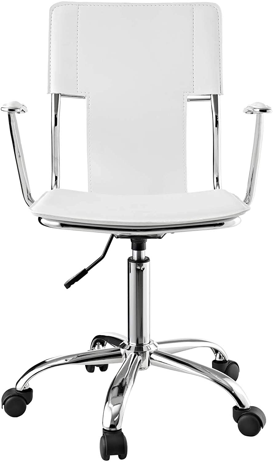 Modway Studio Faux Leather Swivel Task Office Chair in White