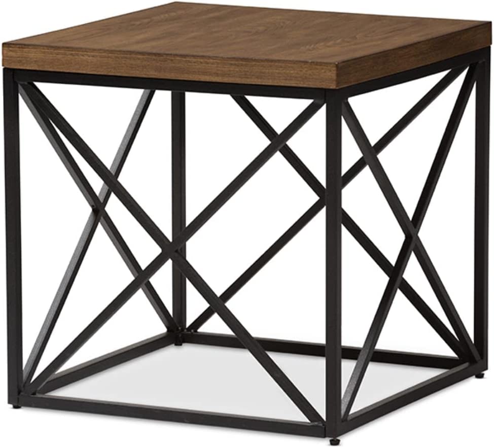 Baxton Studio Holden Vintage Industrial Antique Bronze End Table