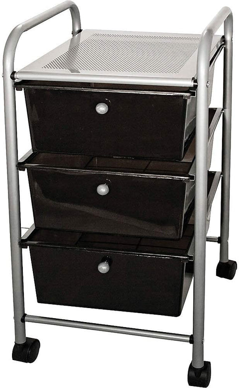 ADVANTUS 3 Drawer Rolling Cart, Smoke Gray (34006)