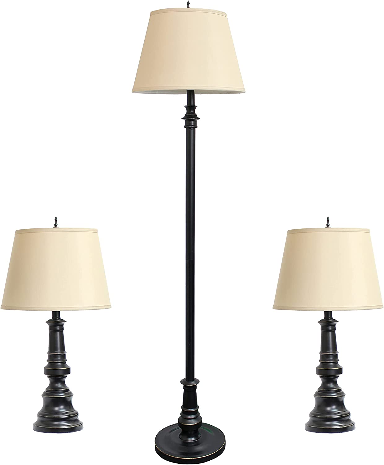 Elegant Designs LC1002-RBZ Restoration Bronze Three Pack 3 Pack Lamp Set