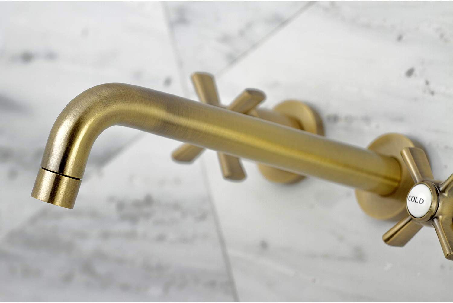 Kingston Brass KS8023ZX Millennium 2-Handle Wall Mount Roman Tub Faucet, Antique Brass