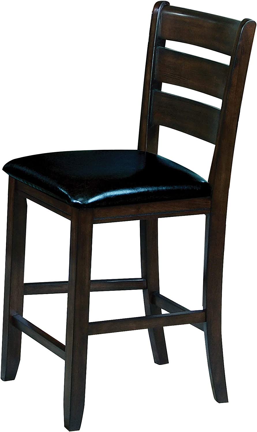 ACME Urbana Counter Height Chair (Set-2) - - Black PU &amp; Espresso