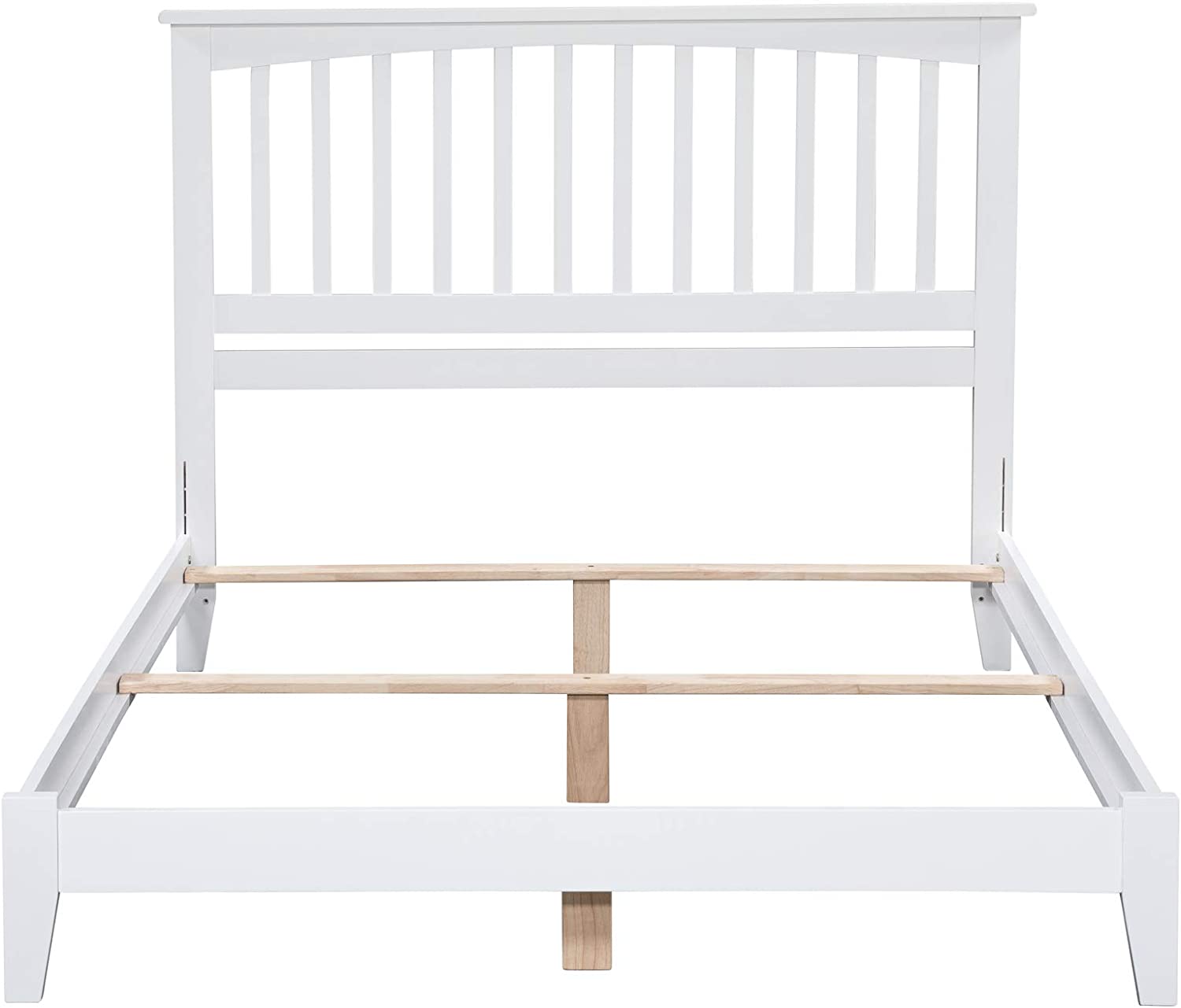 AFI Mission Traditional Bed with Open Footboard and Turbo Charger, Full, White