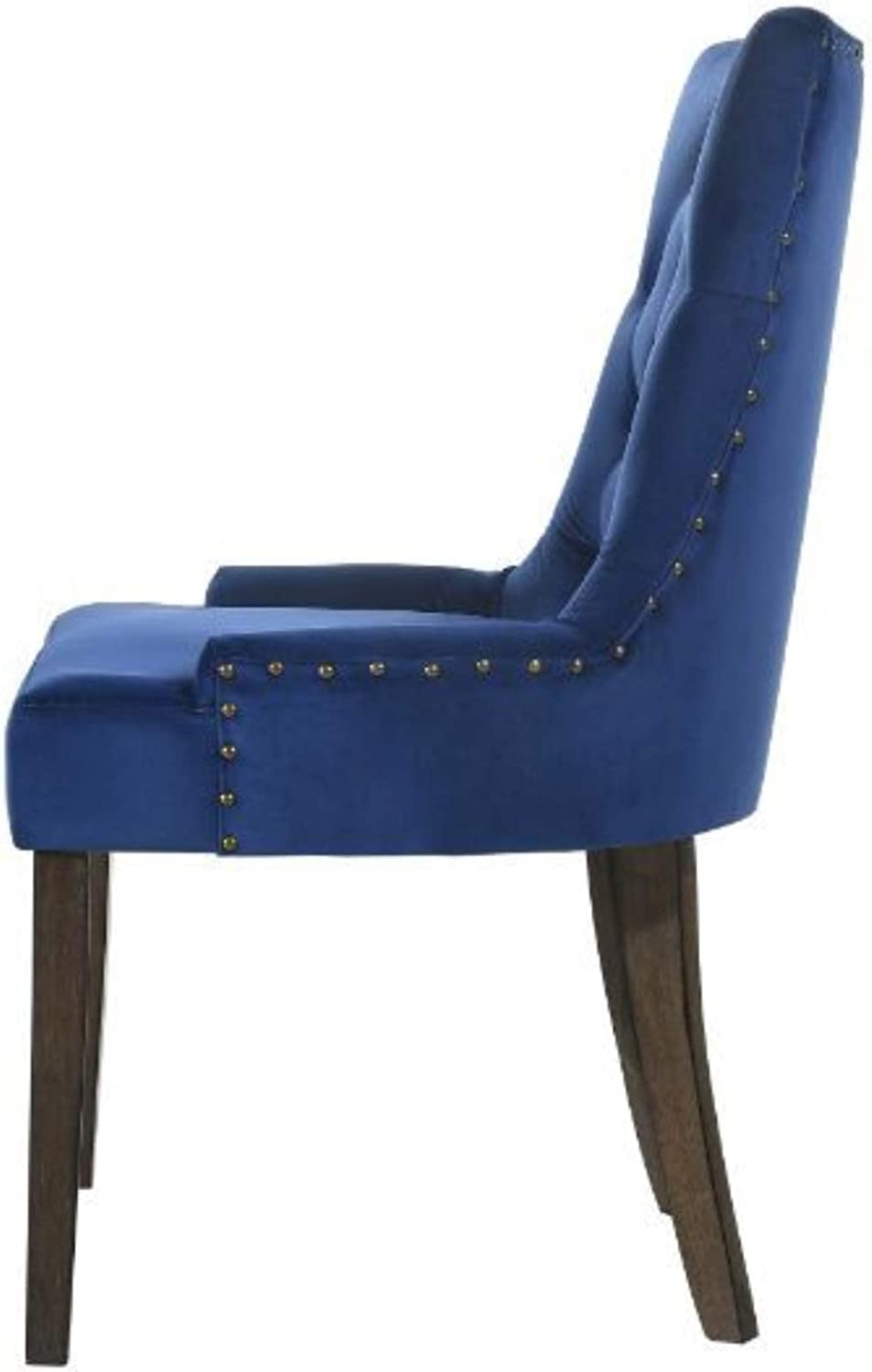 Acme Furniture Farren Side Chair, Beige Fabric &amp; Espresso Finish