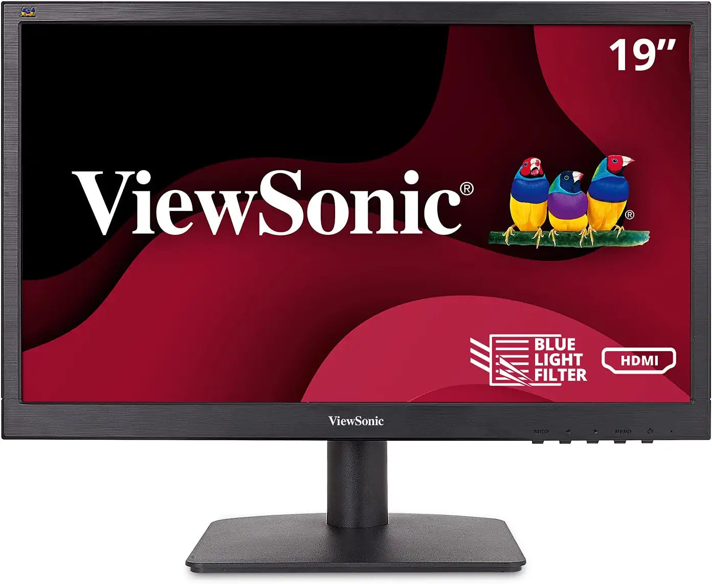 ViewSonic VA1903H 19-Inch WXGA 1366x768p 16:9 Widescreen Monitor with Enhanced View Comfort, Custom ViewModes and HDMI for Home and Office,Black