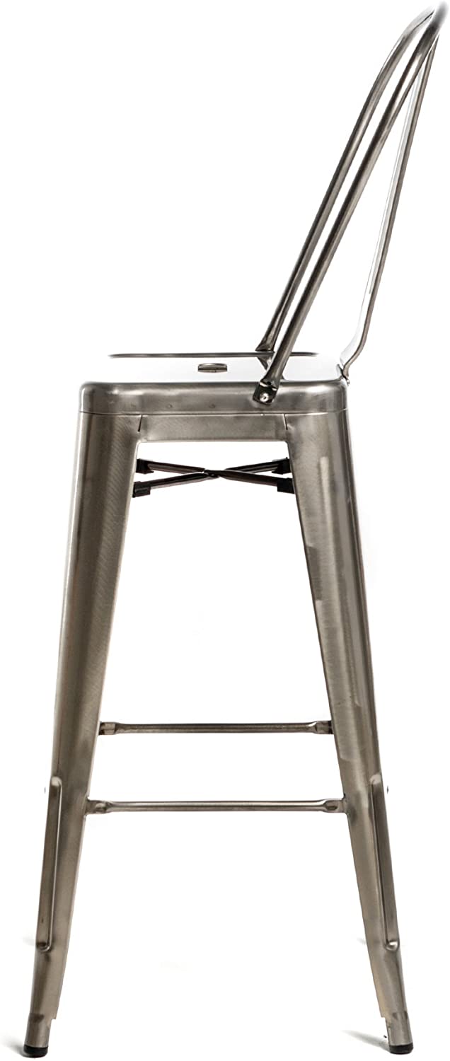 Commercial Seating Products Oscar Bar Stool Chairs, Gun Metal