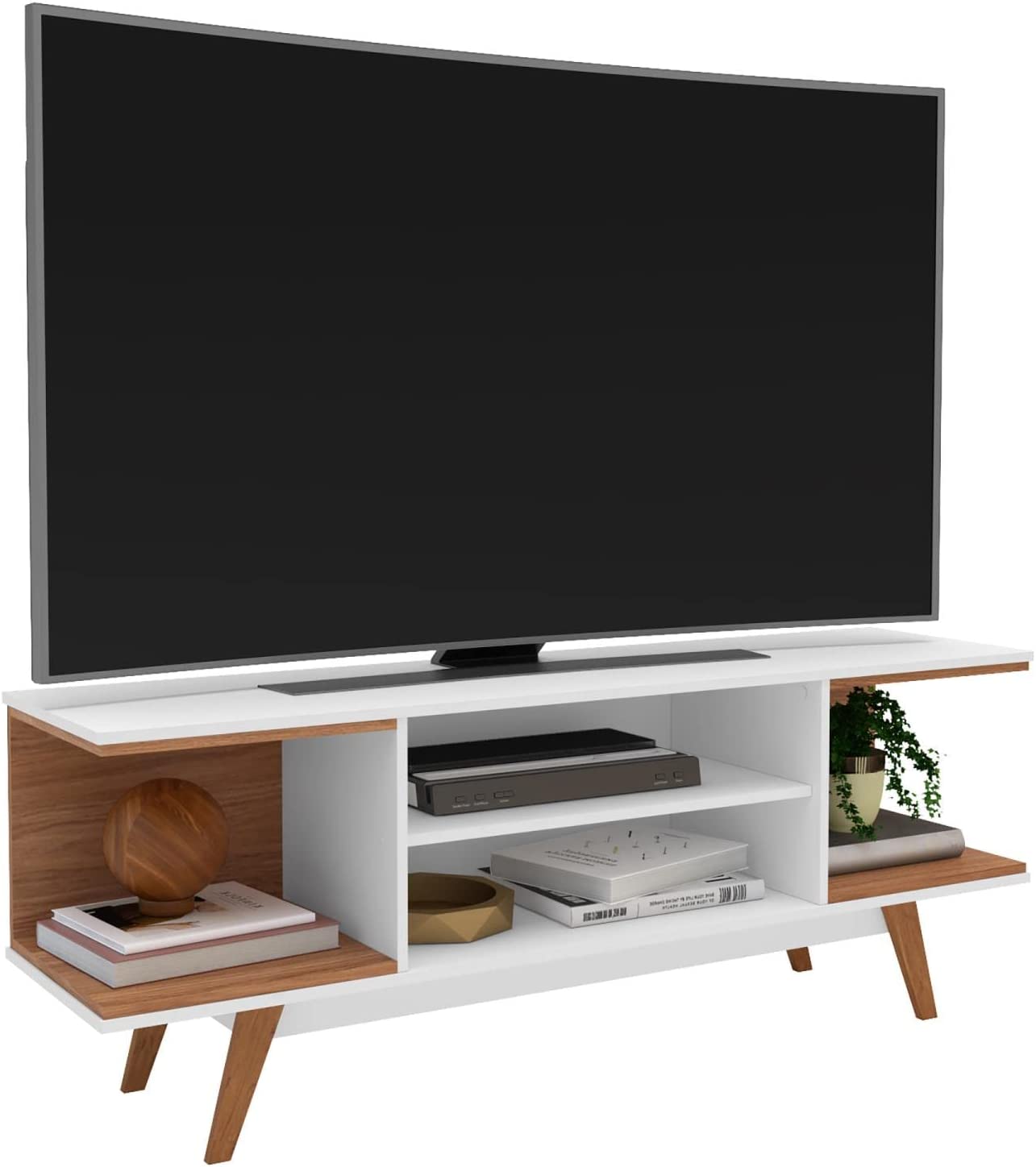 Bs Canada Import Decor Toledo White Wood Tv Stand BS-100049