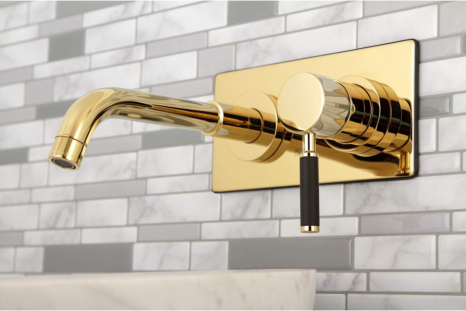 Kingston Brass KS8112DKL Kaiser Bathroom Faucet, Polished Brass