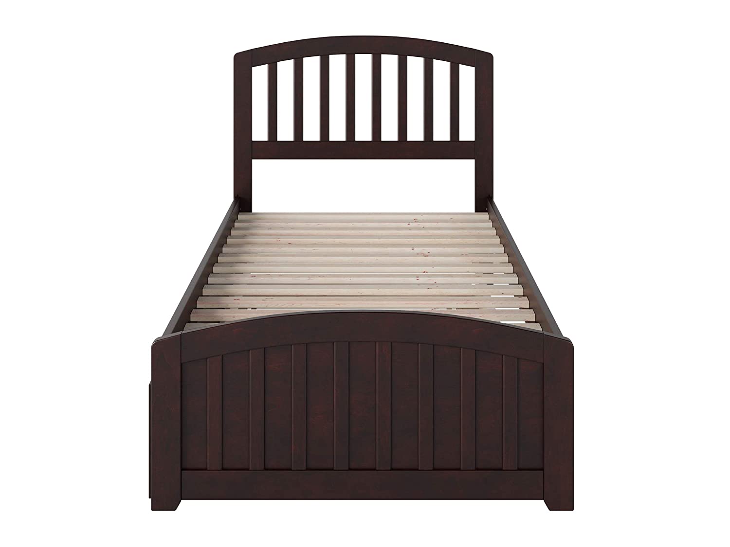 AFI Richmond Platform Bed with Matching Footboard and Turbo Charger with Twin Extra Long Trundle, XL, Espresso